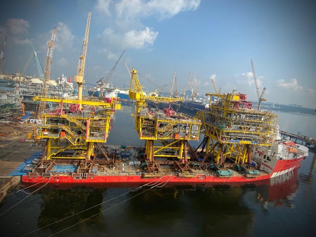 TotalEnergies loads out Tyra modules in Singapore