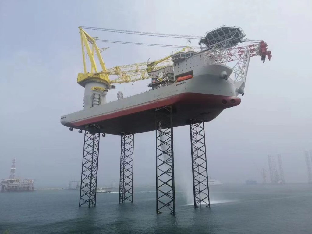 Jan De Nul's newbuild comes loose off mooring during typhoon