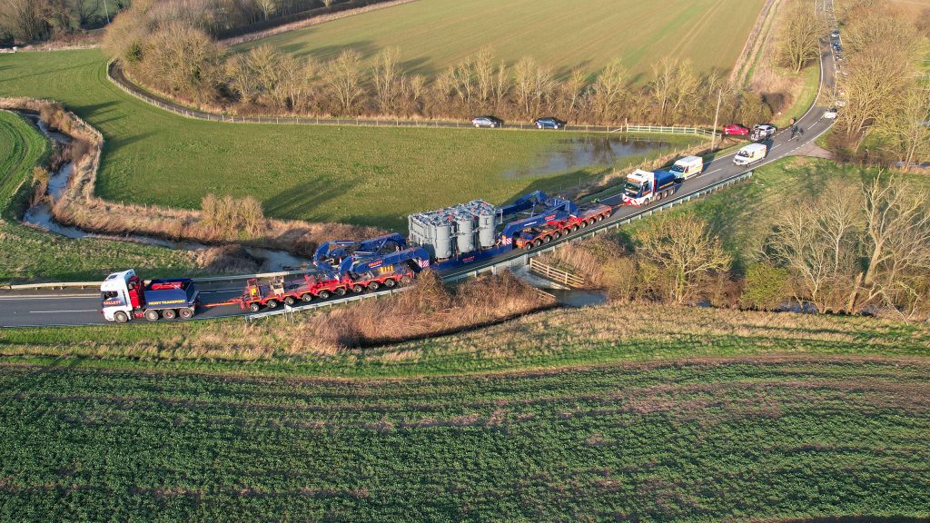 Collett delivers heavy transformers to Biggleswade substation