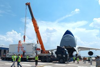 Antonov transports Turkish satellite to Spacex in Florida