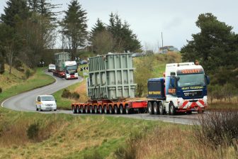 Four transformers taken on a trip across Scottish countryside