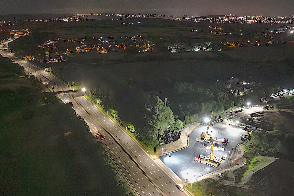 North England rail bridge arrives by road