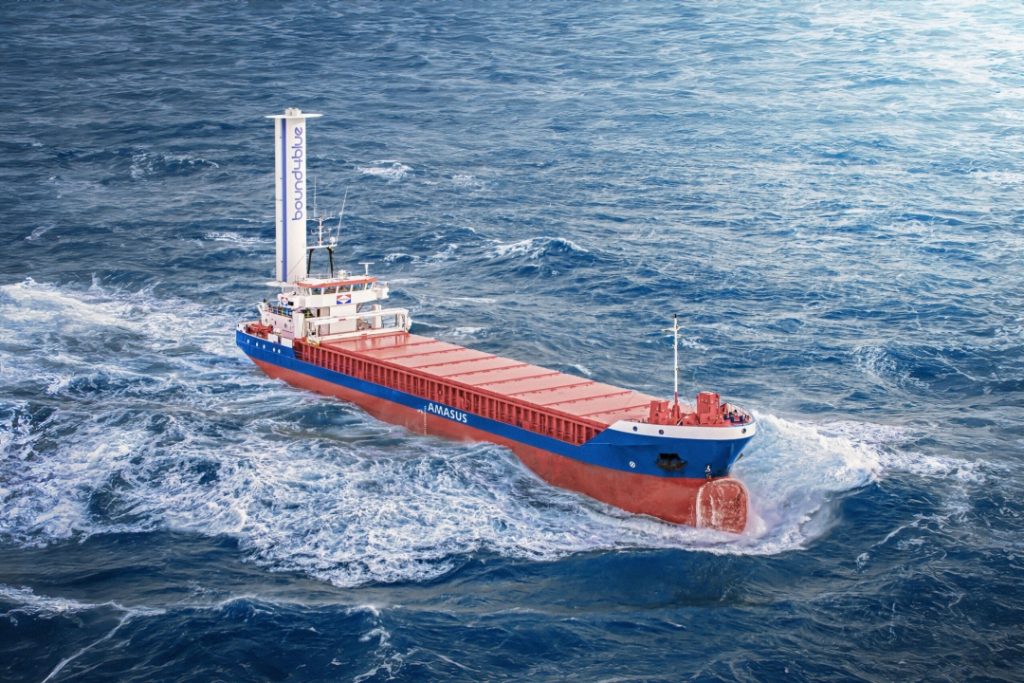 Spanish wind-assisted propulsion tech company, bound4blue has extended its cooperation with Amasus, a major player in the shortsea, bulk, general cargo, offshore and heavy lift segments. Delfzijl-based company has signed a new contract to install bound4blue's 22-metre eSAIL (a suction sail) on one of Amasus' vessels.  The retrofit will be completed in mid-2025 at the Astander Shipyard in Santander, and bound4blue expects it to set a new benchmark as the largest suction sail system on a general cargo vessel. Amasus finalized the agreement with bound4blue after evaluating the effects of the initial suction sails on the Eems Traveller, which has been operating with two 17-meter eSAILs since July 2023. The autonomous system, which operates by pulling air over its aerodynamic surface to create remarkable propulsive efficiency, aids in lowering fuel consumption, operational expenses, and air emissions, while also improving compliance with regulations. “Amasus is committed to playing its part in the creation of a more efficient, responsible and sustainable shipping industry. And to achieve that we need to consider new ways of working and new technological solutions. The decision to install the eSAILs on the Eems Traveller was a tangible demonstration of that mindset and, we have to say, we’ve been thrilled by the results,” an Amasus spokesperson said.  “Third-party validation of eSAIL performance on the vessel, by Lloyd’s Register, is now being finalised and the figures, when released, will speak for themselves. It goes to show both the commercial and environmental sense in choosing wind as part of our evolving energy mix, while the collaboration with bound4blue demonstrates the importance of choosing the right industry partner. We look forward to more positive developments in 2025 and beyond,” the spokesperson said.  The latest contract highlights the increasing demand for bound4blue’s distinctive, DNV Type Approved wind-assisted propulsion system (WAPS), which is well-established in the market, reliable, mechanically straightforward, and does not require any operational effort from the crew. Among the shipowners and operators that have secured contracts in the past year are Eastern Pacific Shipping, Odfjell, Marflet Marine, and Louis Dreyfus Company, among others. “This latest contract is a landmark for us,” comments José Miguel, CEO and co-founder at bound4blue. “We’ve secured a second agreement with a shipowner, showing how the technology meets all expectations as a proven, cost-effective, simple and reliable enabler for greener, more profitable and compliant shipping operations. We’re honoured to be chosen once again by this true industry leader.” “As wind gathers favour, we expect to see these forward-thinking early adopters, such as Amasus, being joined by more and more owners and operators keen to take advantage of the obvious eSAIL benefits. In that respect, we believe the adoption curve is set for take-off." bound4blue’s eSAILs are designed for both new constructions and retrofitting across a wide range of vessel types, including, but not limited to, tankers, bulkers, roll-on/roll-off ships, cruise liners, ferries, gas carriers, and general cargo vessels. This technology assists shipping companies in simplifying compliance with regulations such as EU ETS, CII, and the upcoming FuelEU legislation, while typically providing a return on investment in under five years. bound4blue's suction sails ordered for a second Amasus general cargo vessel